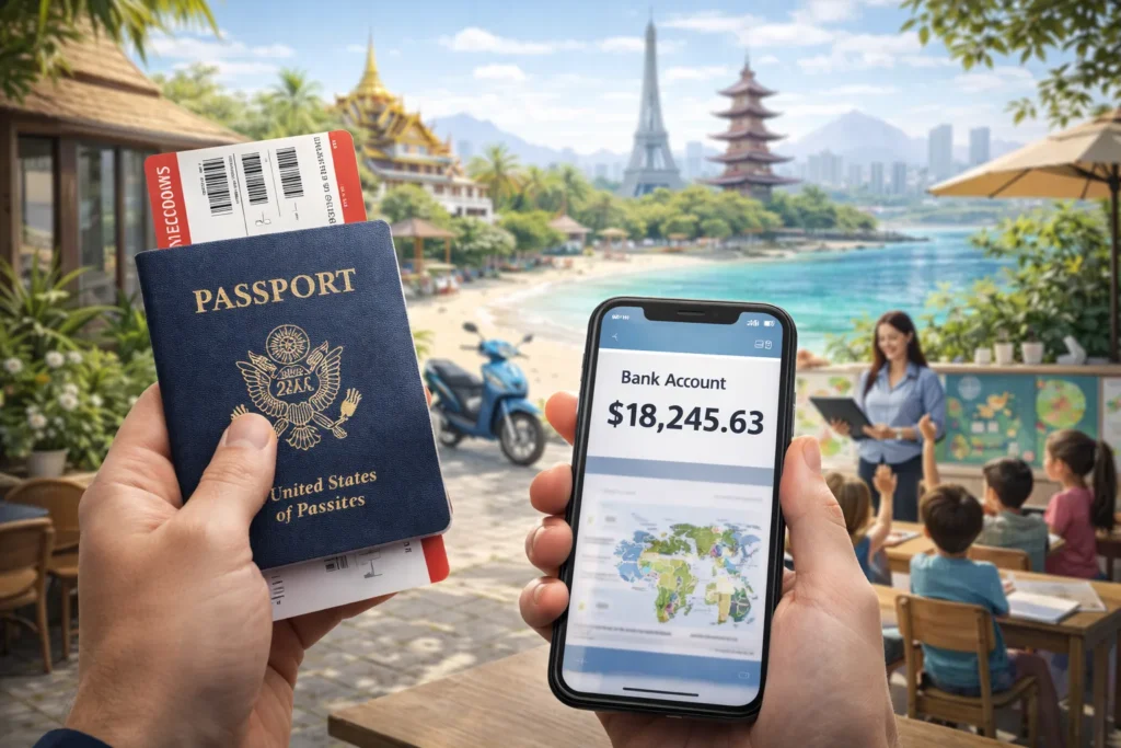 An income stability while exploring a new country